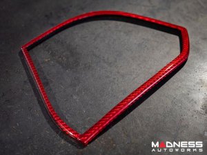 Alfa Romeo Giulia Speaker Frame Trim - Carbon Fiber - Red Candy